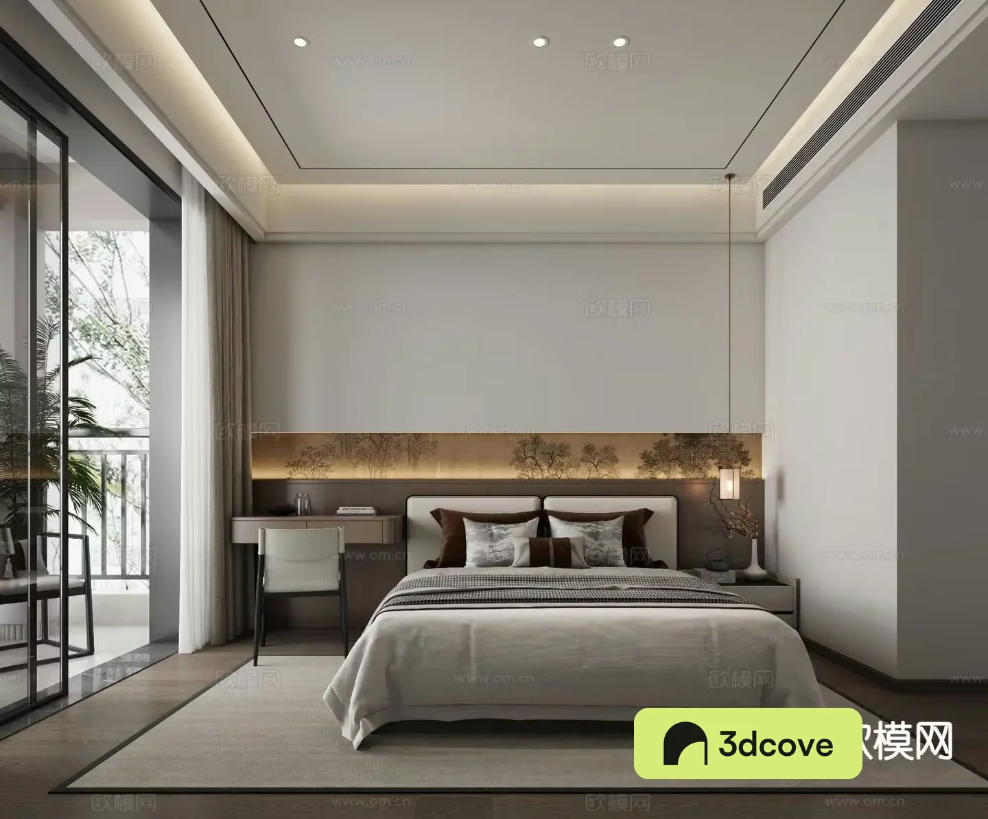 New Chinese style bedroom second bedroom