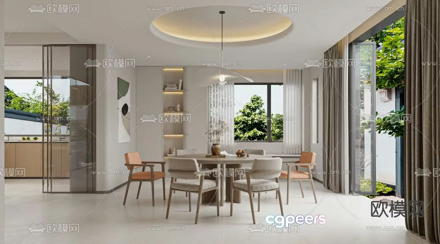 Modern restaurant 3d model