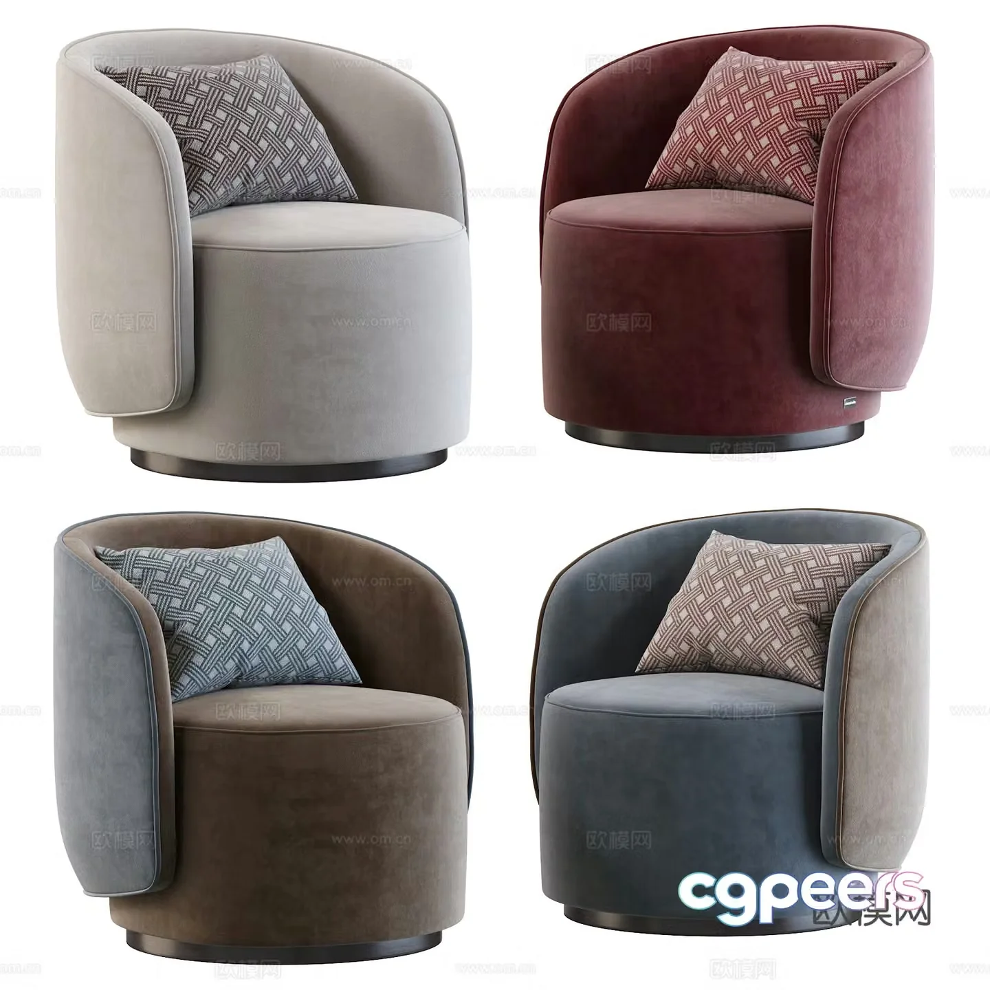 Modern Italian fabric armchair 3d model