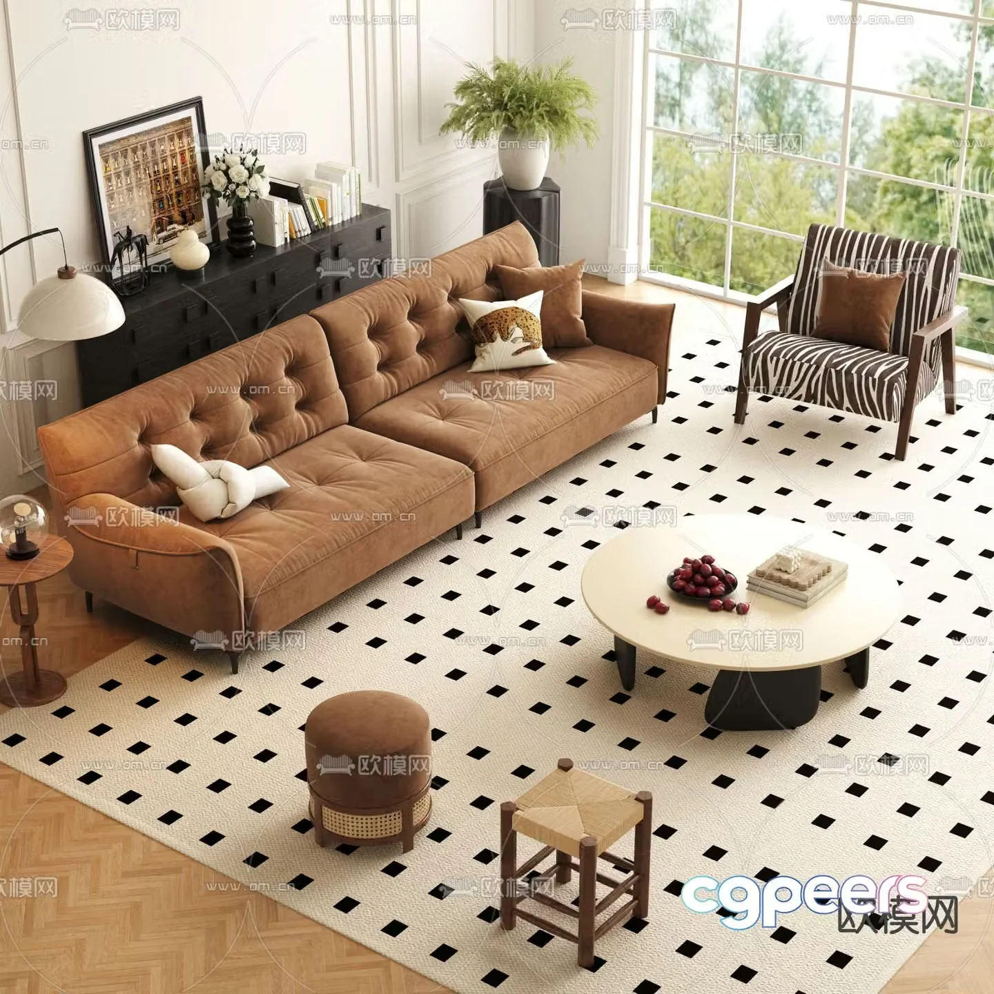 Modern sofa set 3d model