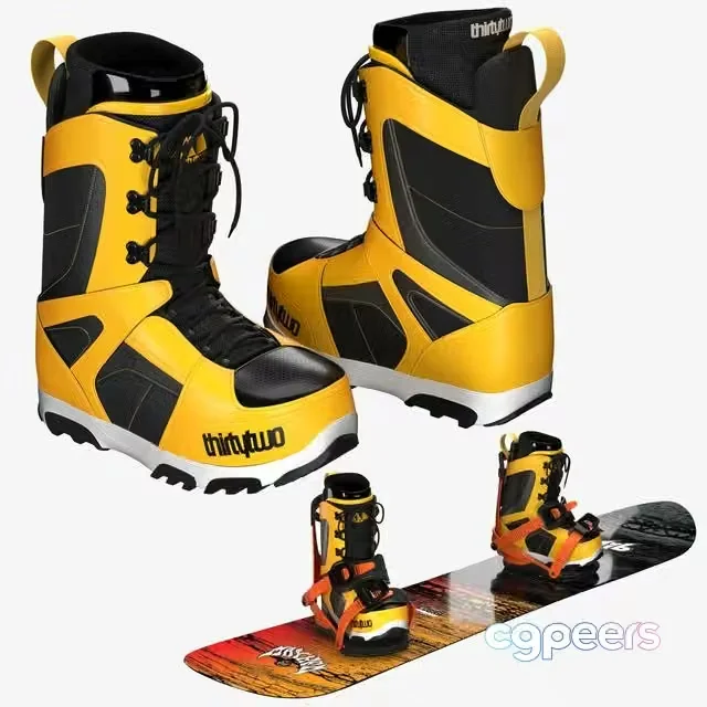 3ds Max Free – Snowboard + Boots + Bindings