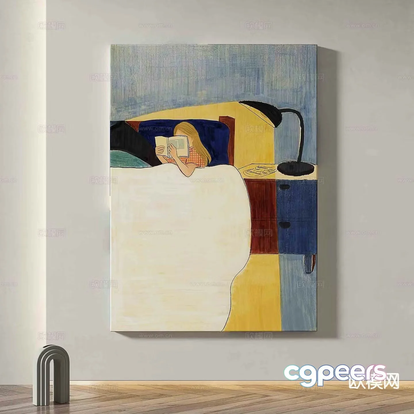Modern art painting decorative painting 3d model