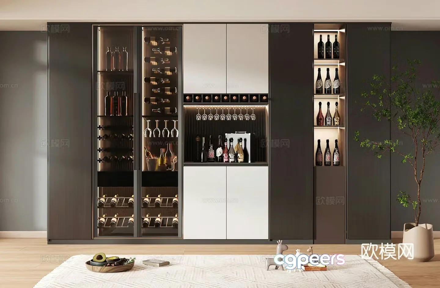 Wine cabinet design Wine cabinet red wine cabinet bar wine cabinet partition wine cabinet 3D model