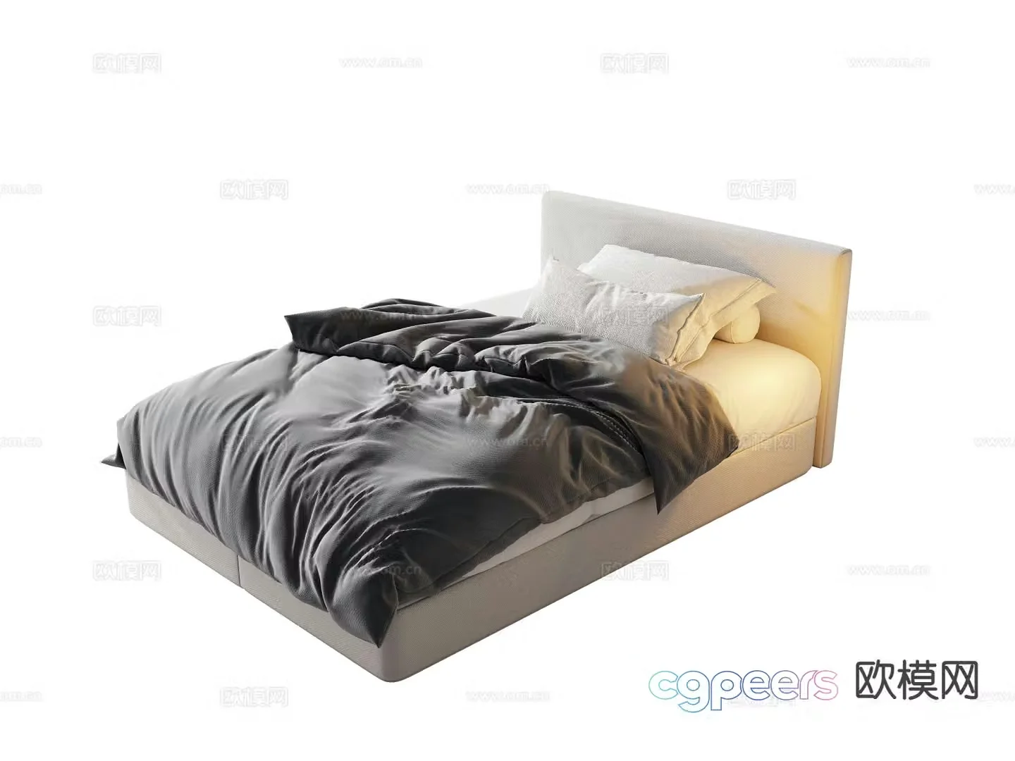Modern single bed 3d model