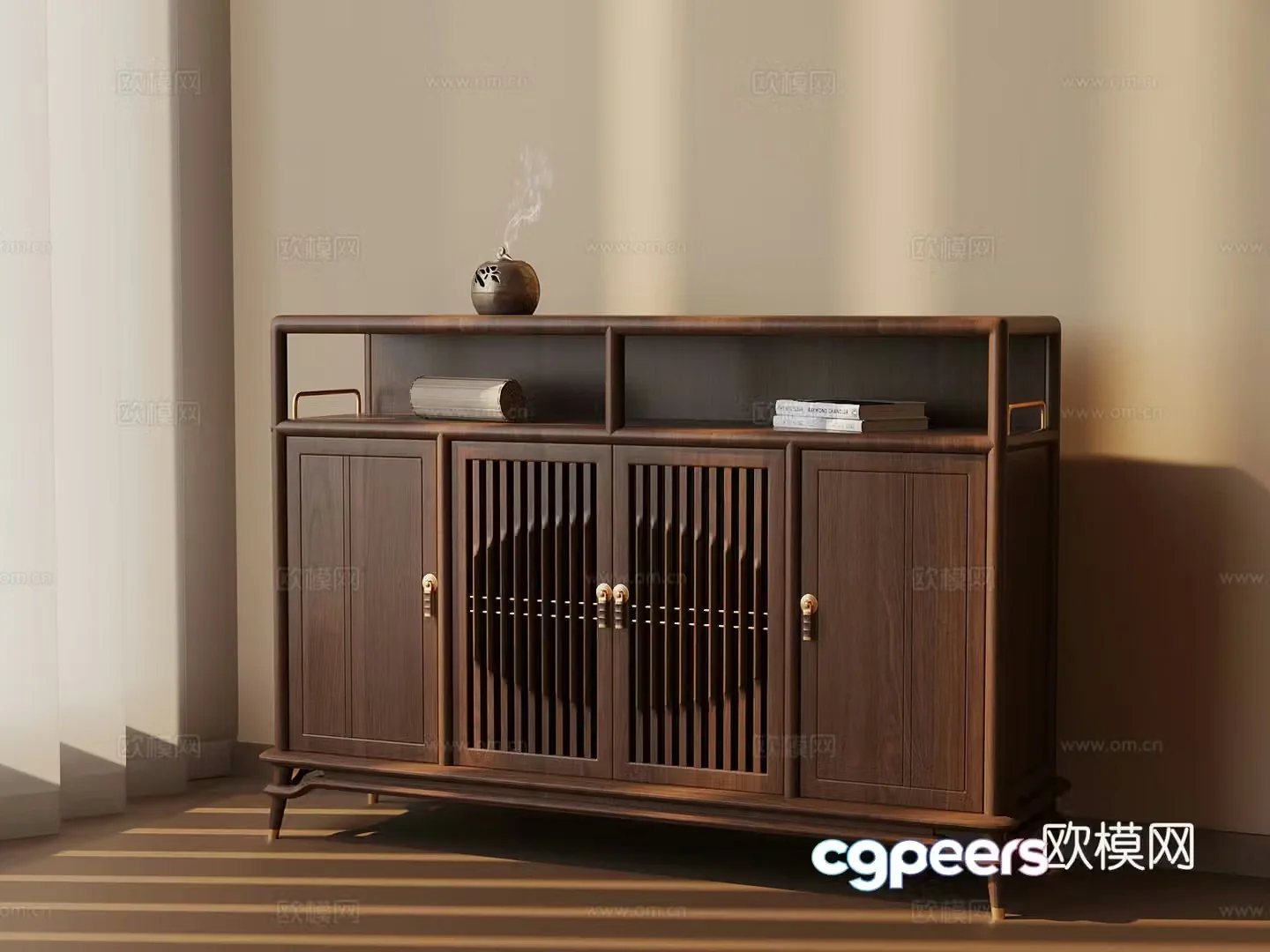 New Chinese style tea cabinet side cabinet 3D model