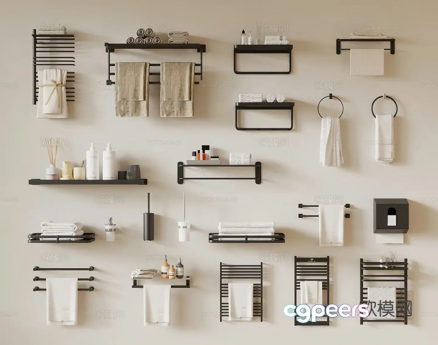Modern towel rack 3d model