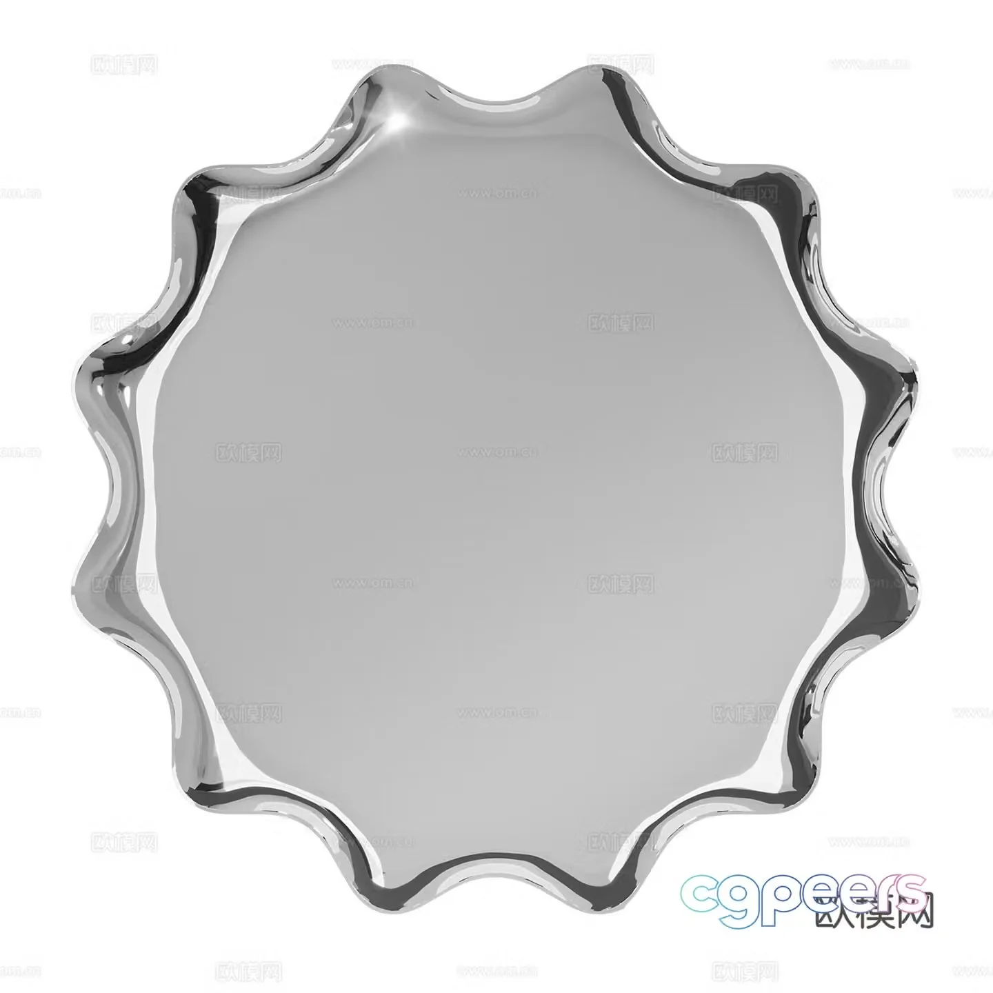 Modern minimalist stainless steel decorative mirror 3d model