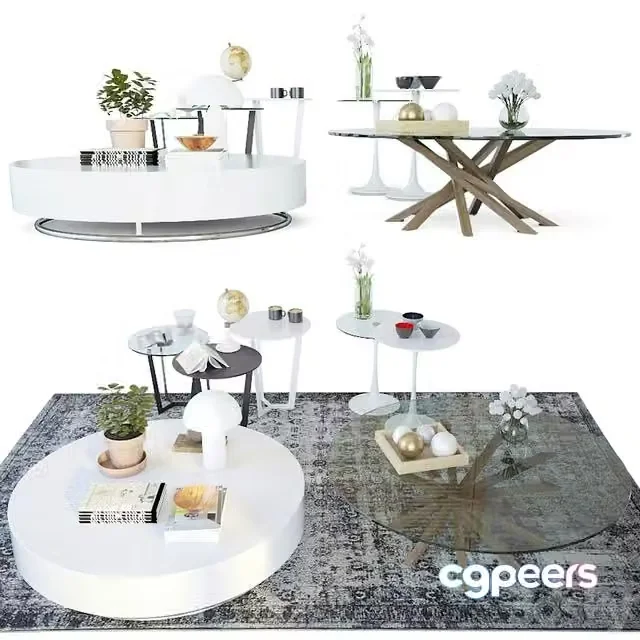 3ds Max Free – Set coffee tables Sattelan Italia 2