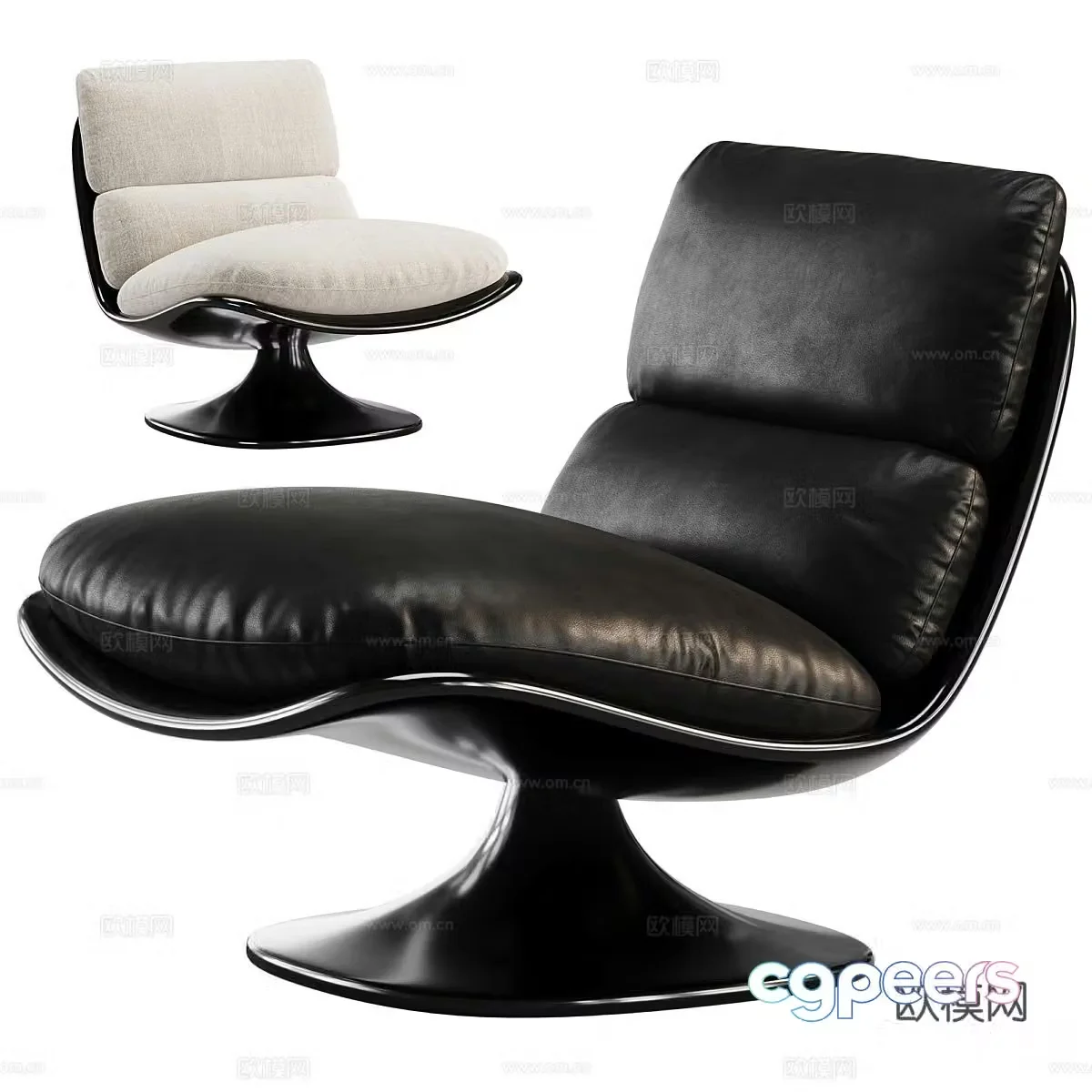 Minotti lounge chair single sofa 3d model