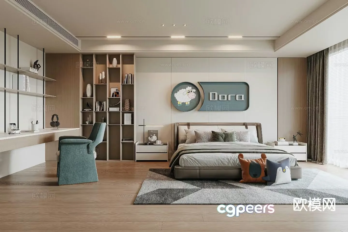 Modern boy’s room bedroom second bedroom 3d model
