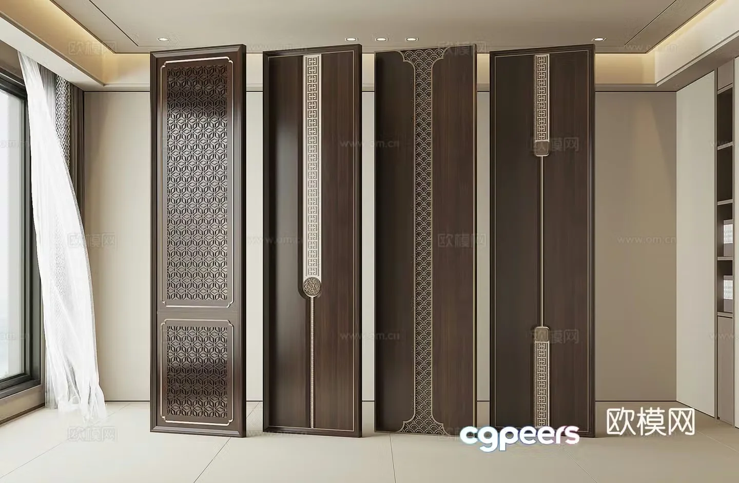 New Chinese wall panel 3D model