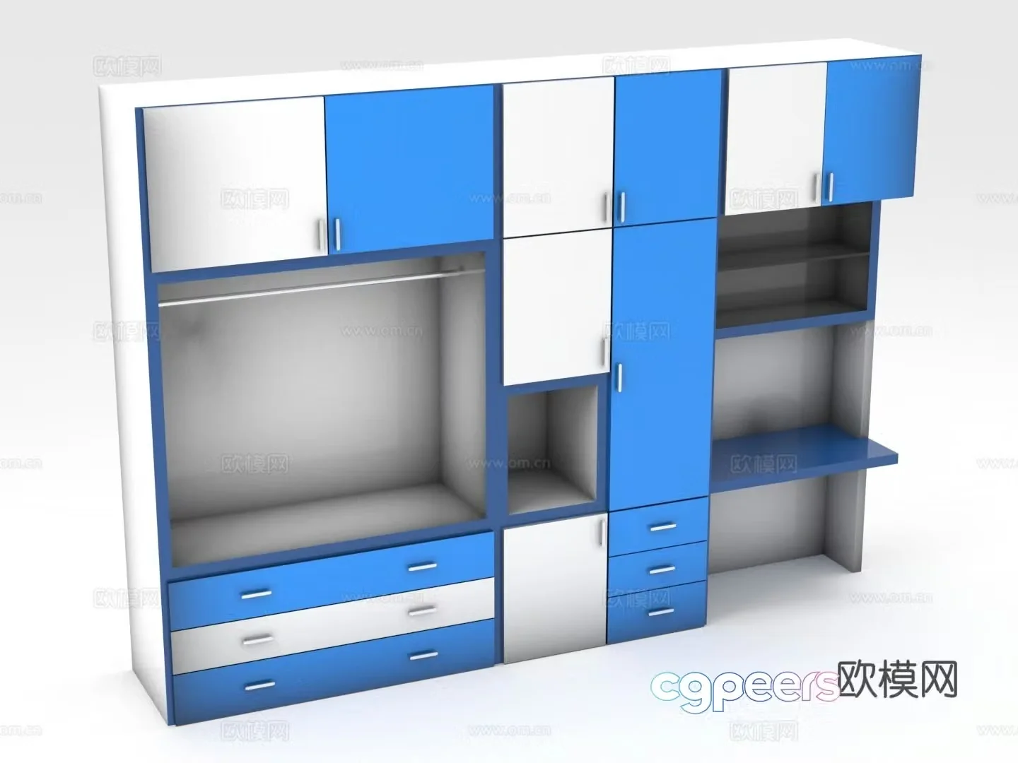 Storage cabinet wardrobe chest of drawers combination cabinet cabinet 3d model