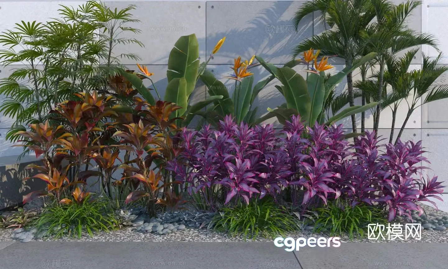 Modern plant combination 3D model