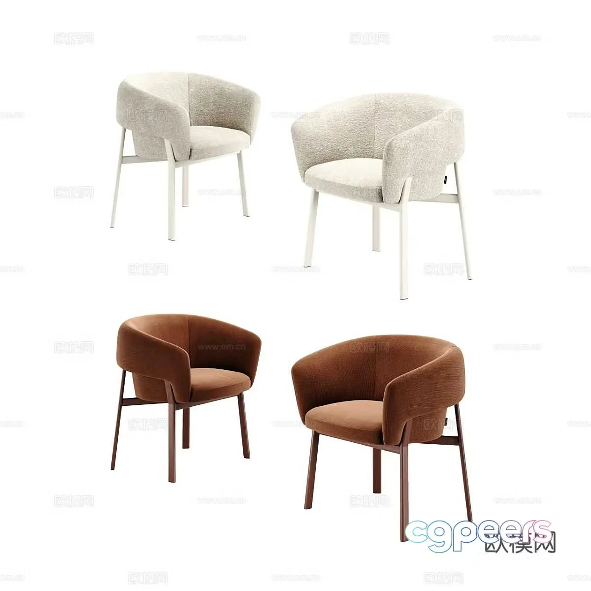 Modern Italian minimalist dining chair 3d model