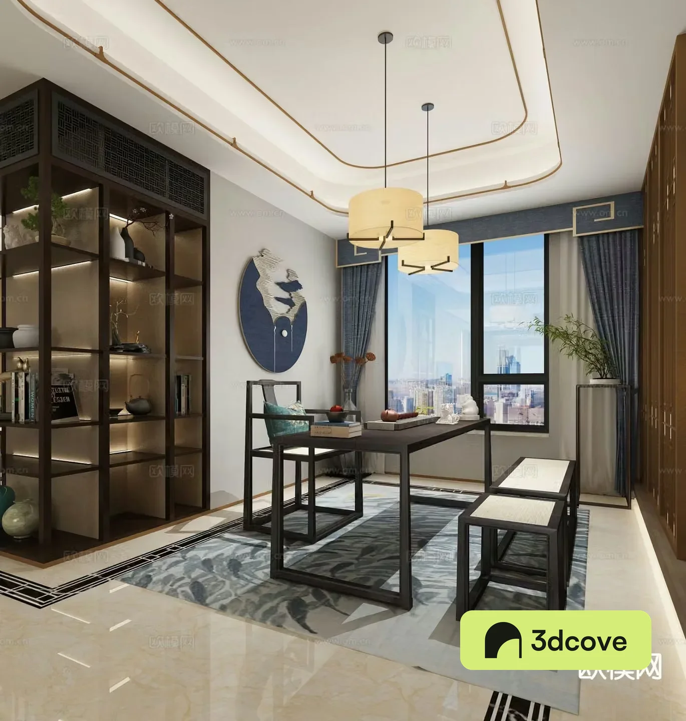 New Chinese style study