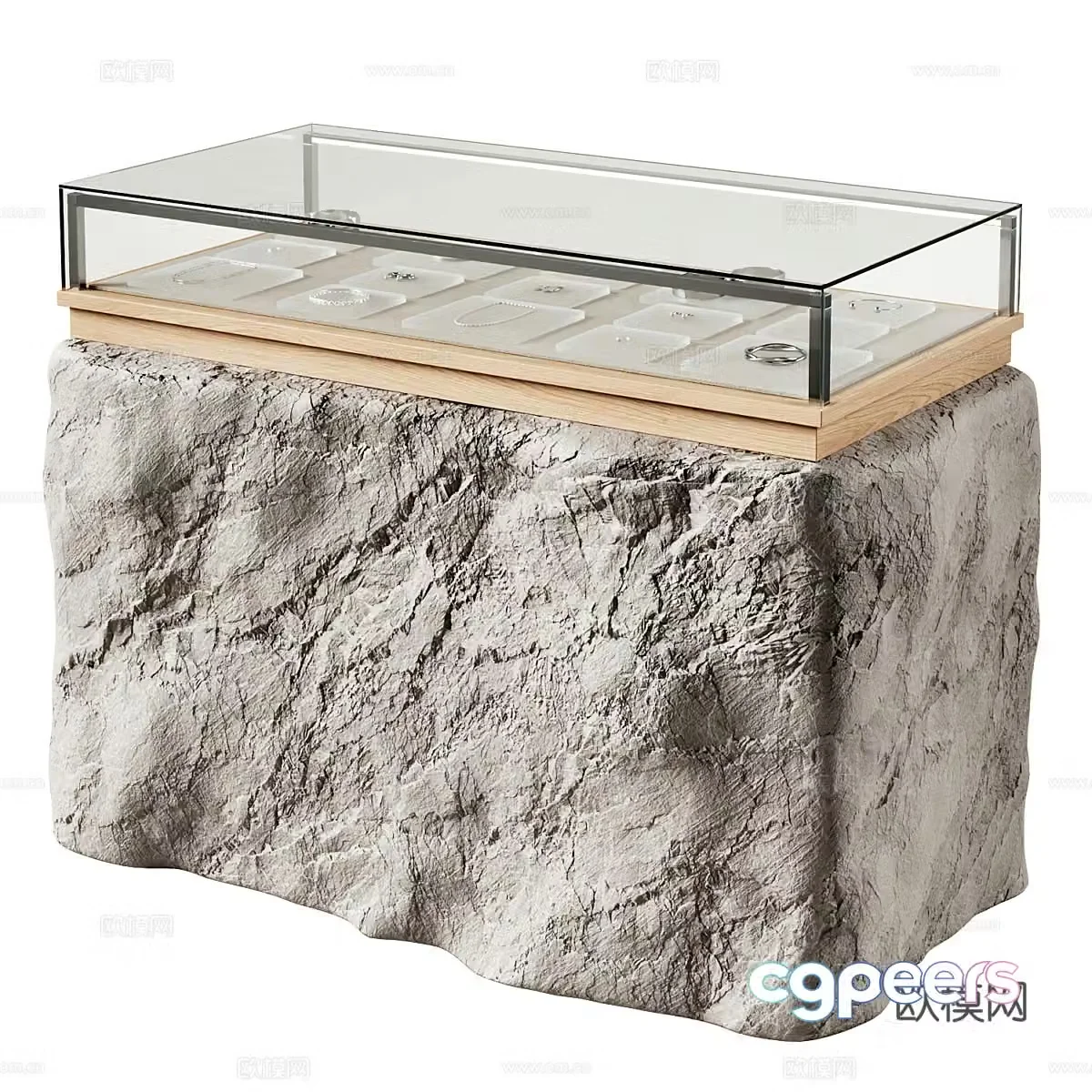 Modern Wasabi Jewelry Cabinet Jewelry Display Cabinet 3D Model