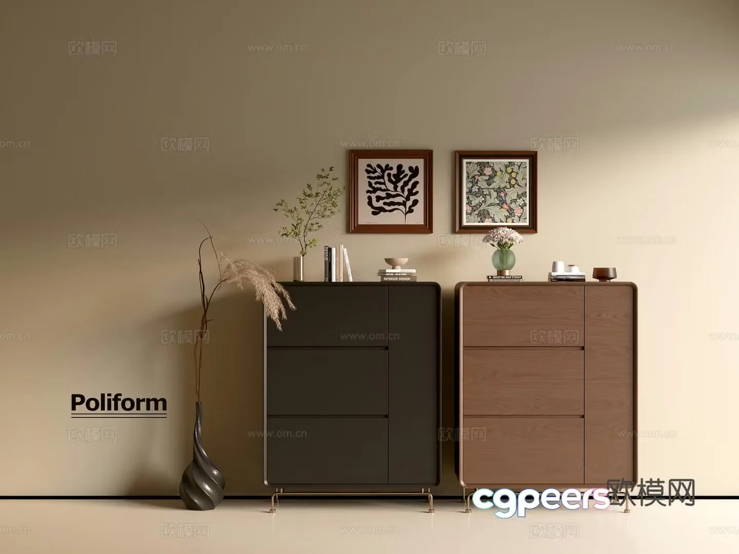 Modern wood grain cabinet ins wind minimalist wind cabinet whole cabinet sideboard balcony cabinet storage 3D model