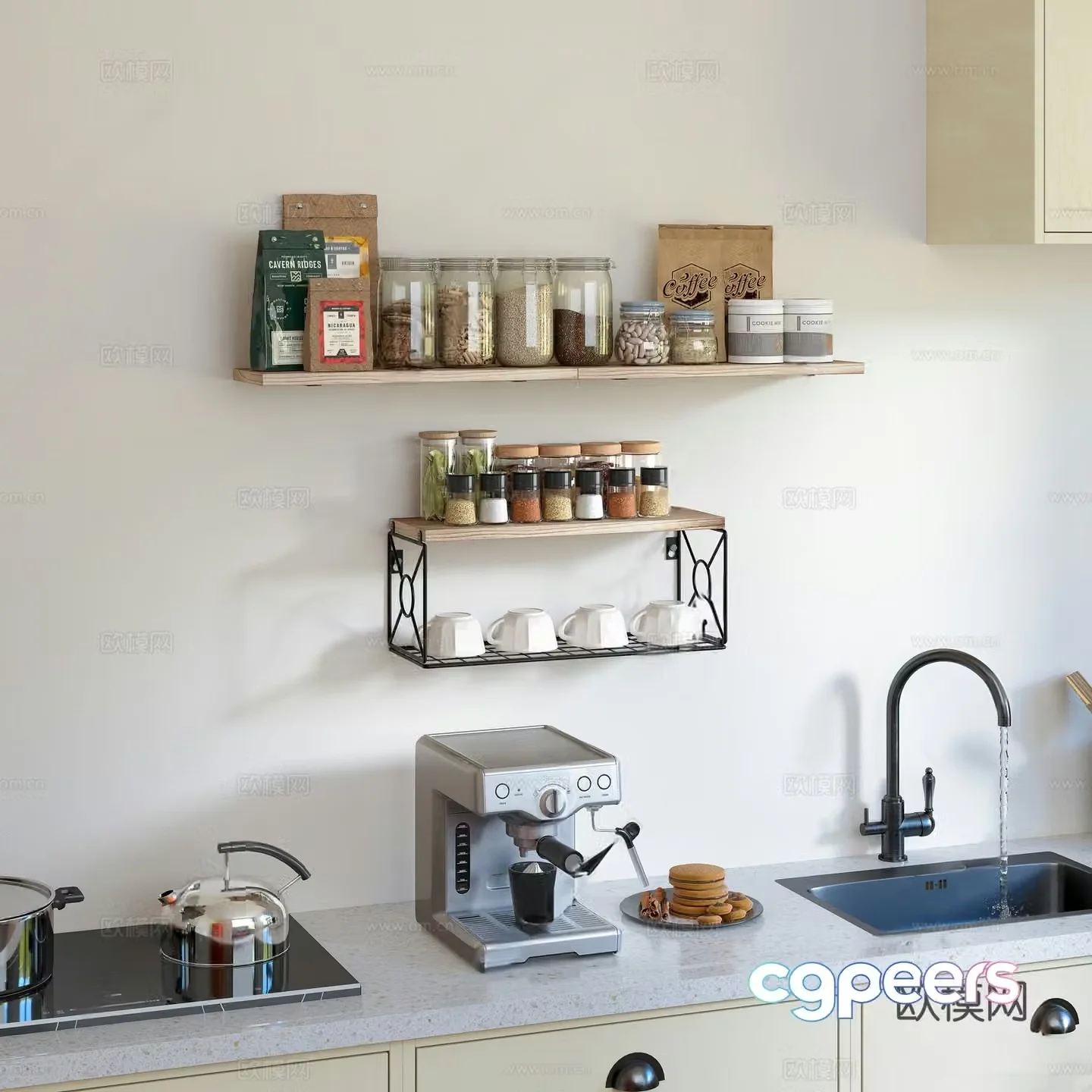 kitchen supplies kitchen utensils condiments 3d model