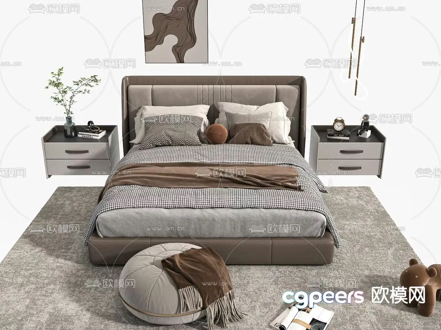 Double bed 3d model