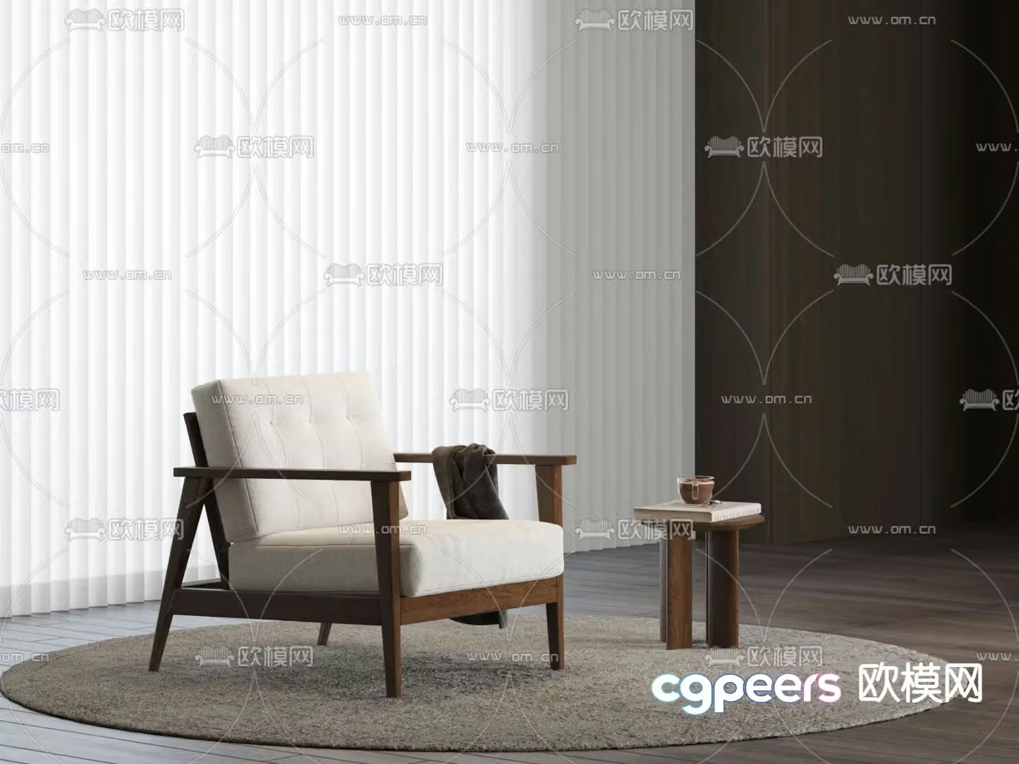 Medieval style single chair 3d model