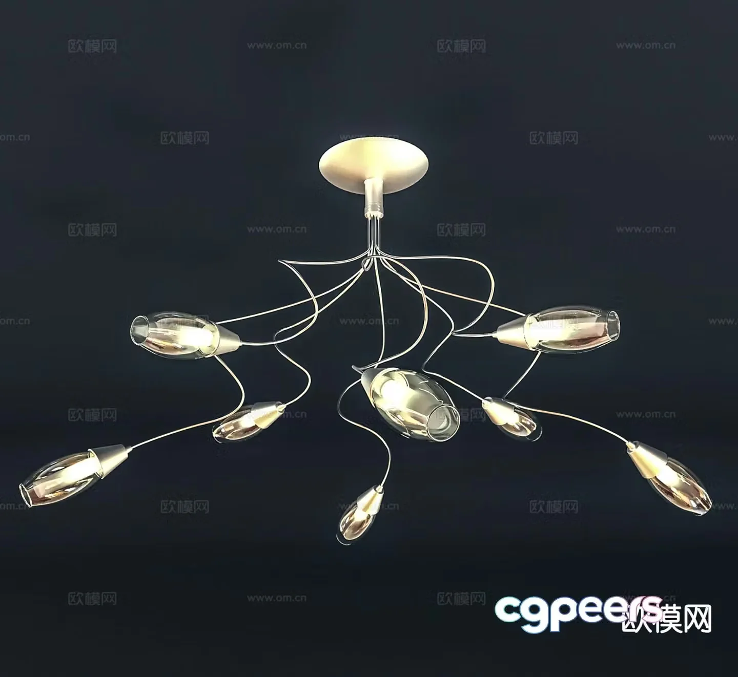 Modern interior chandelier 3d model