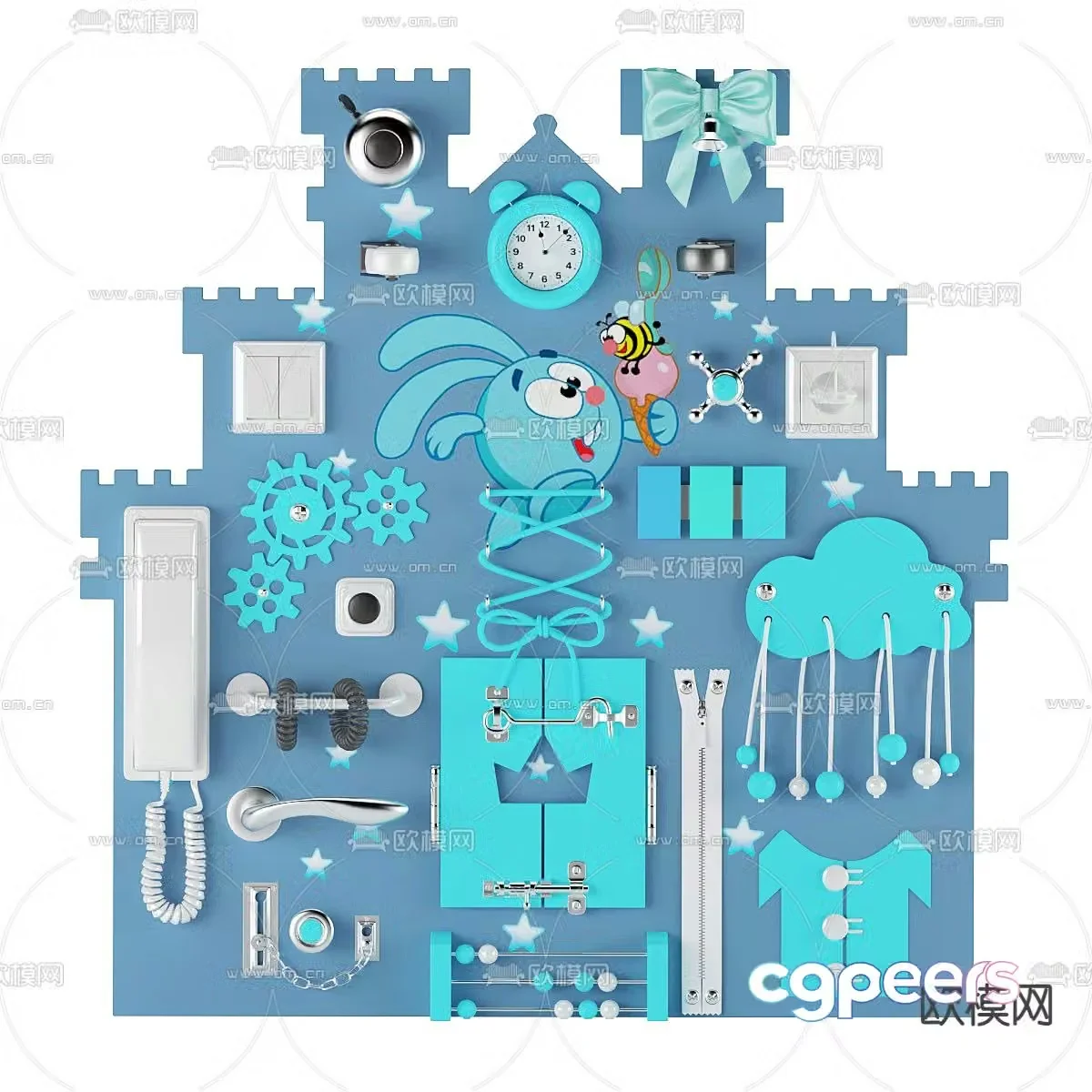 cartoon wall decoration bow wallpaper phone hook 3d model
