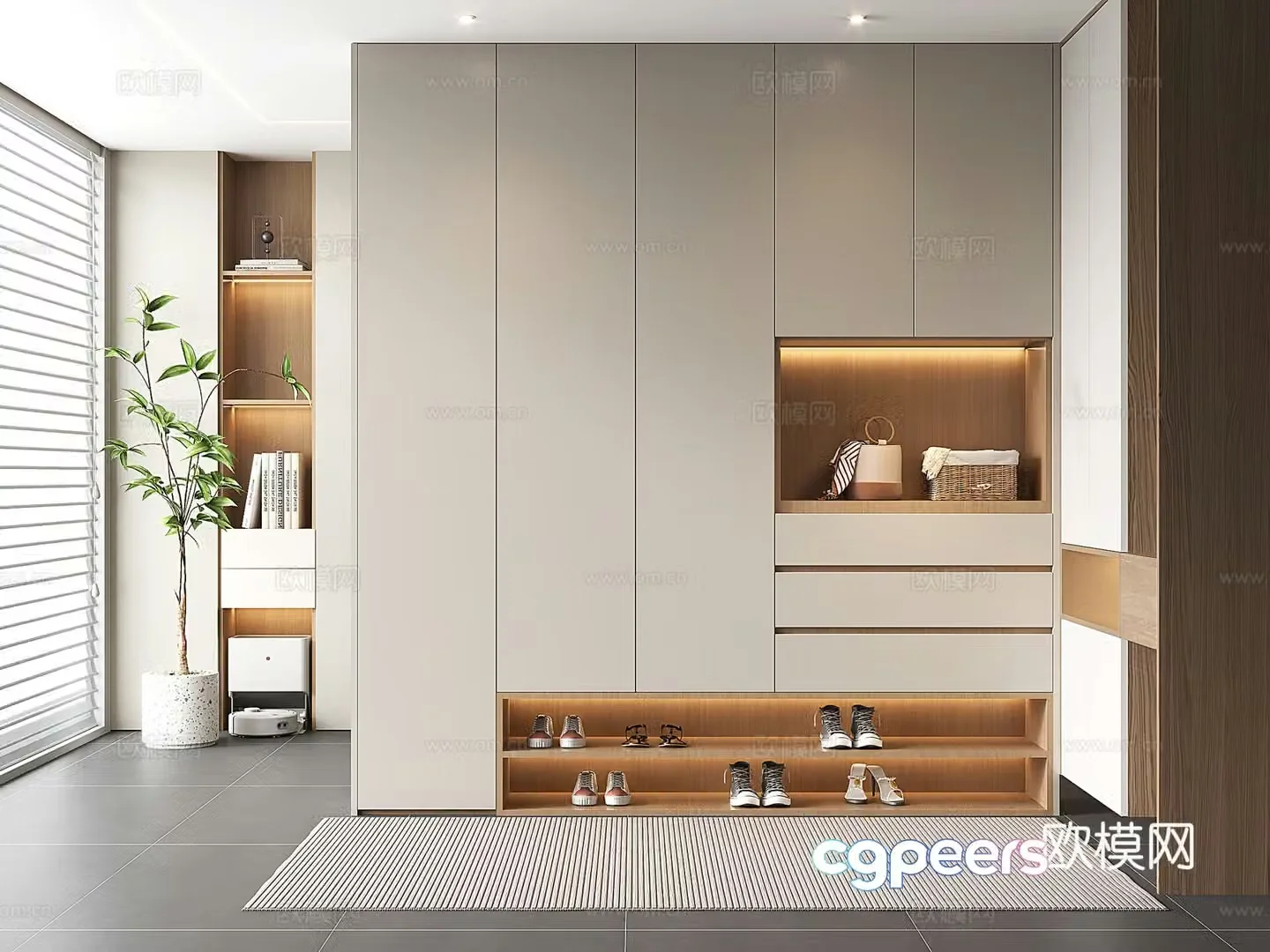 Modern shoe cabinet entrance shoe cabinet partition shoe cabinet entrance shoe cabinet corner shoe cabinet 3D model