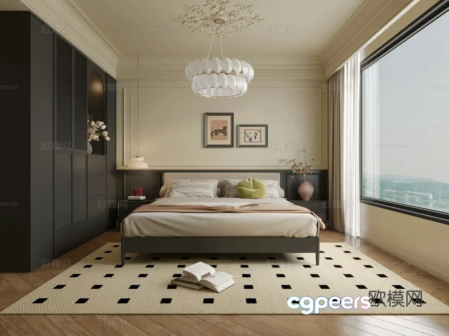 French medieval style bedroom 3d model