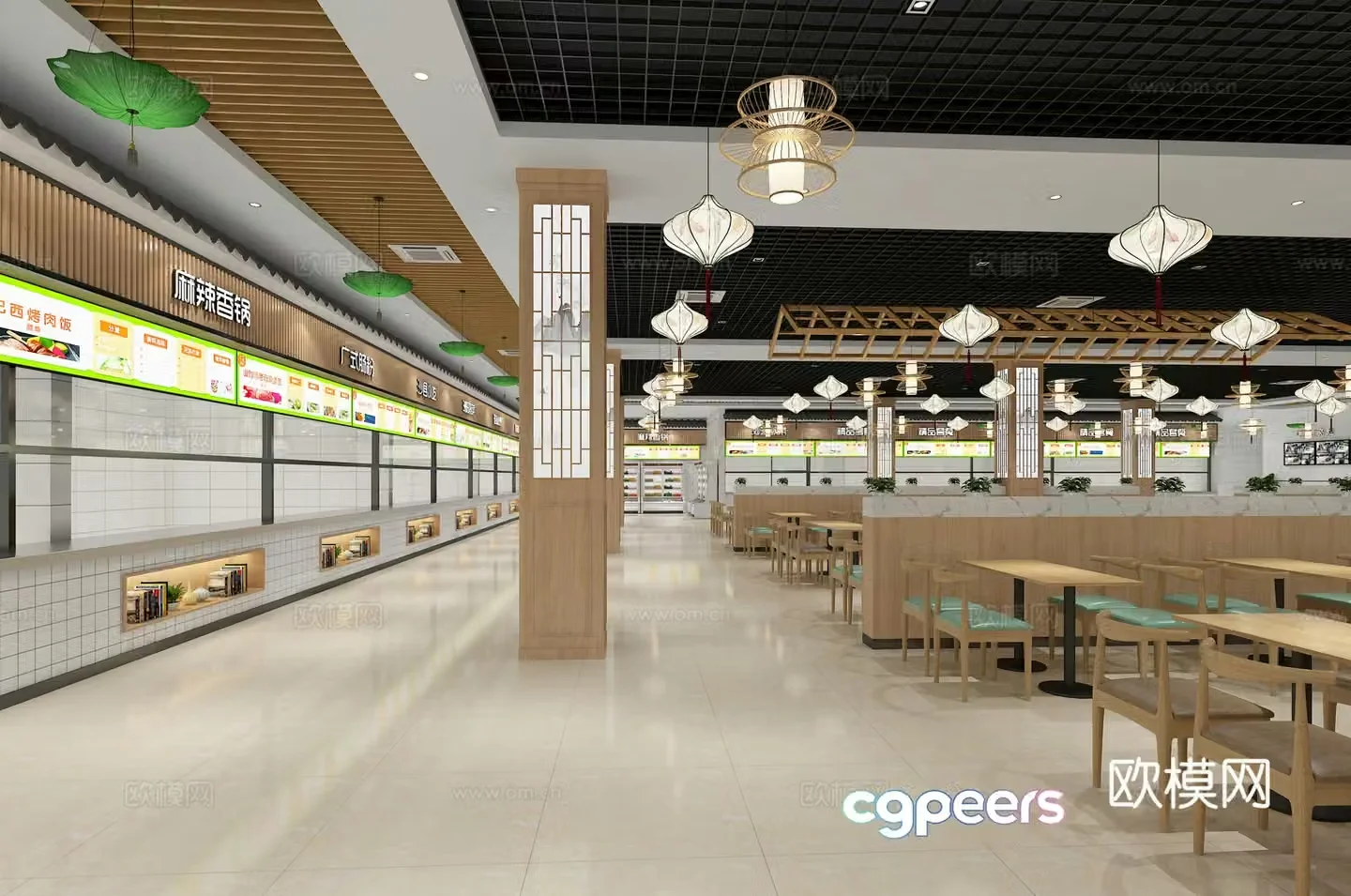 School cafeteria university cafeteria staff restaurant 3d model