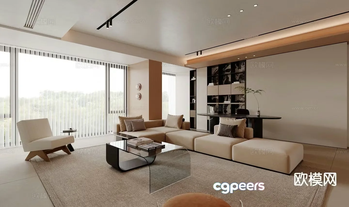 Modern living room 3d model