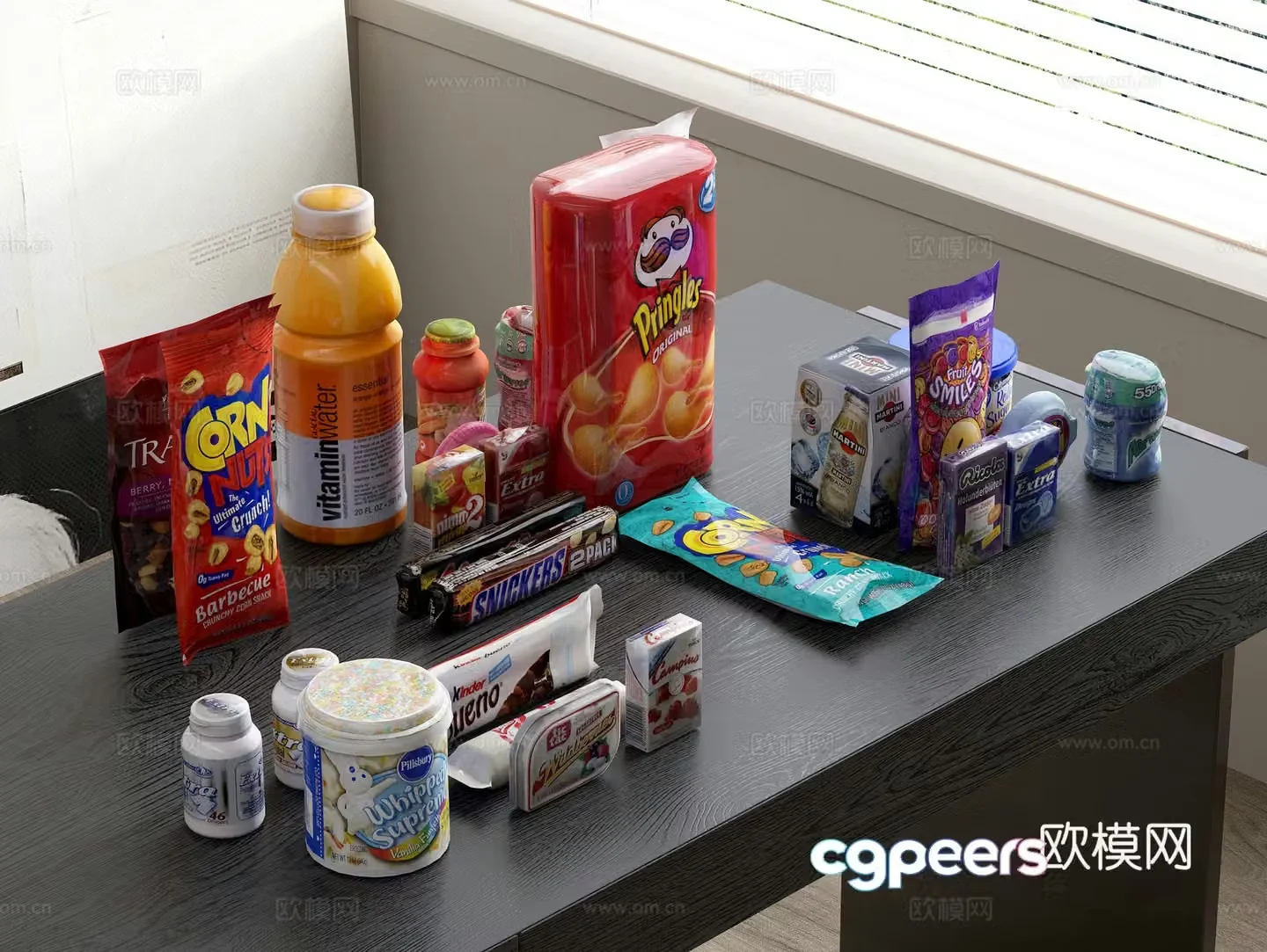 Snacks Drinks Candy Chocolate 3d Model