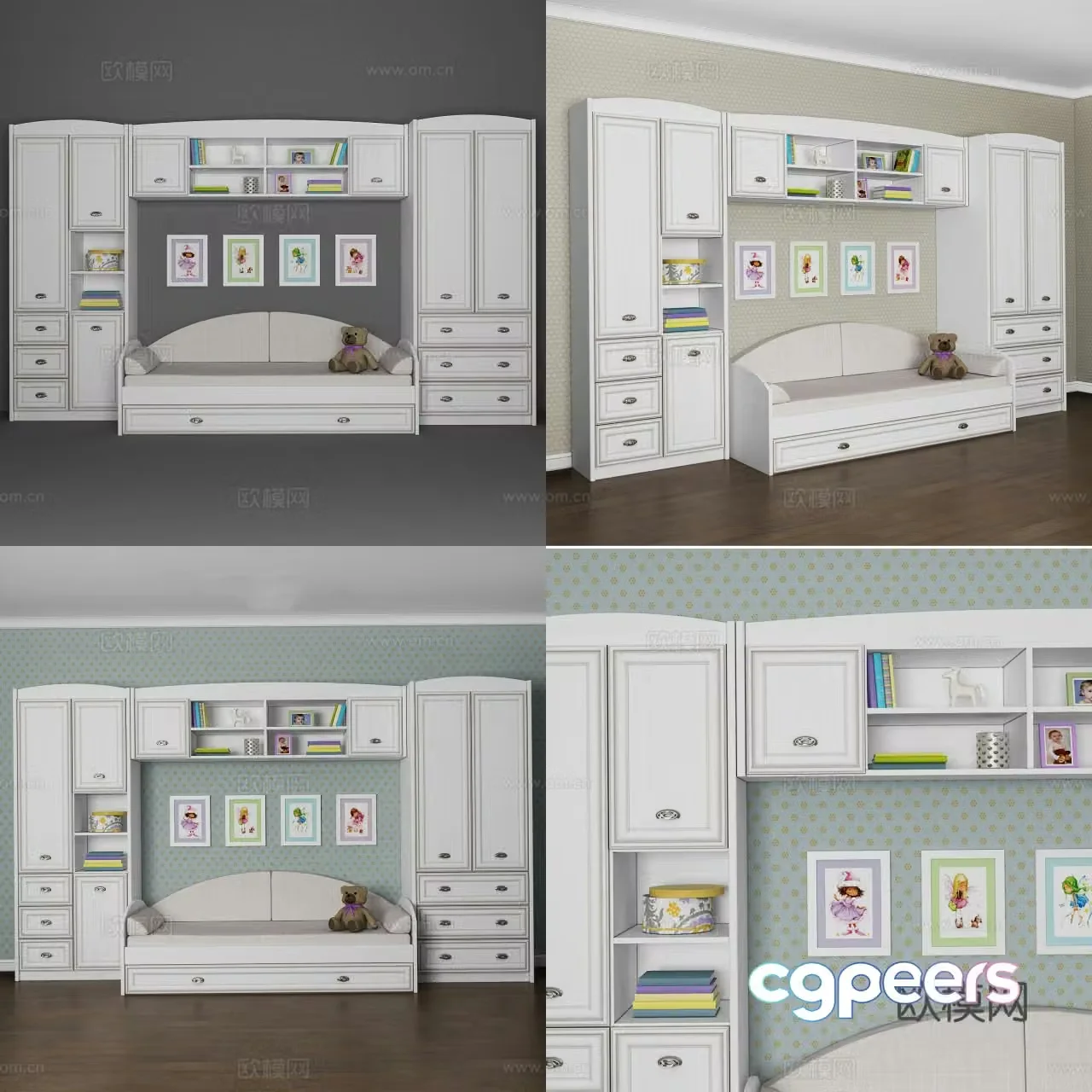 Nordic children’s room cabinet 3d model