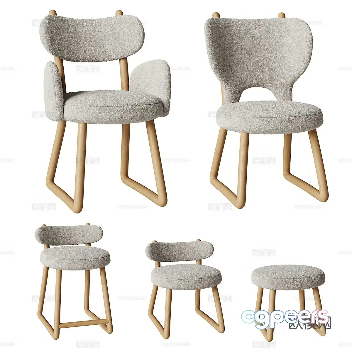 New Chinese baby chair children’s chair 3D model