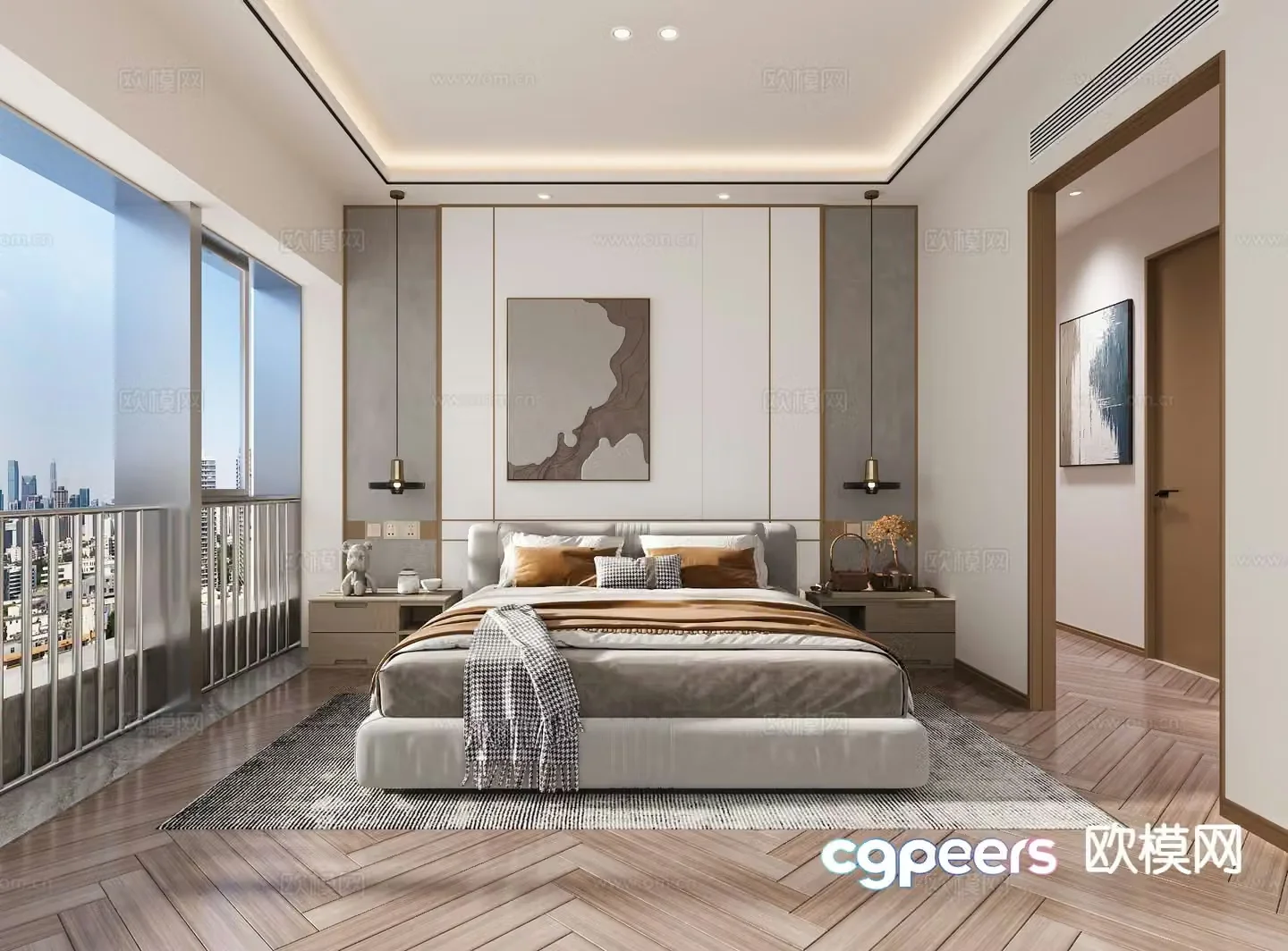 Modern bedroom master bedroom 3d model