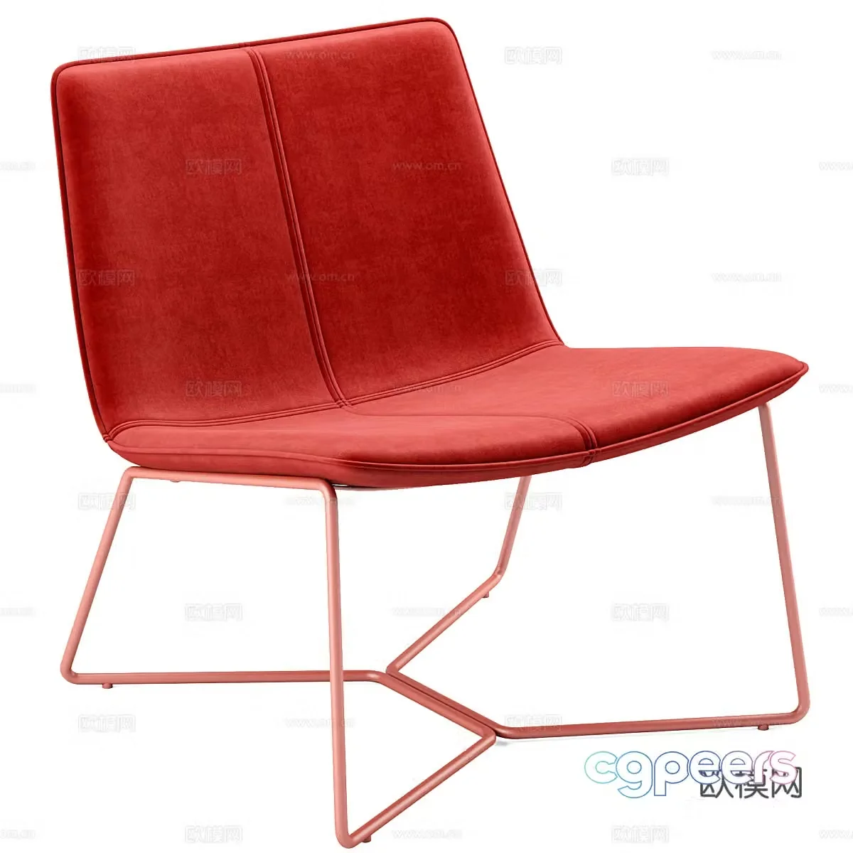 Modern minimalist fabric lounge chair 3d model