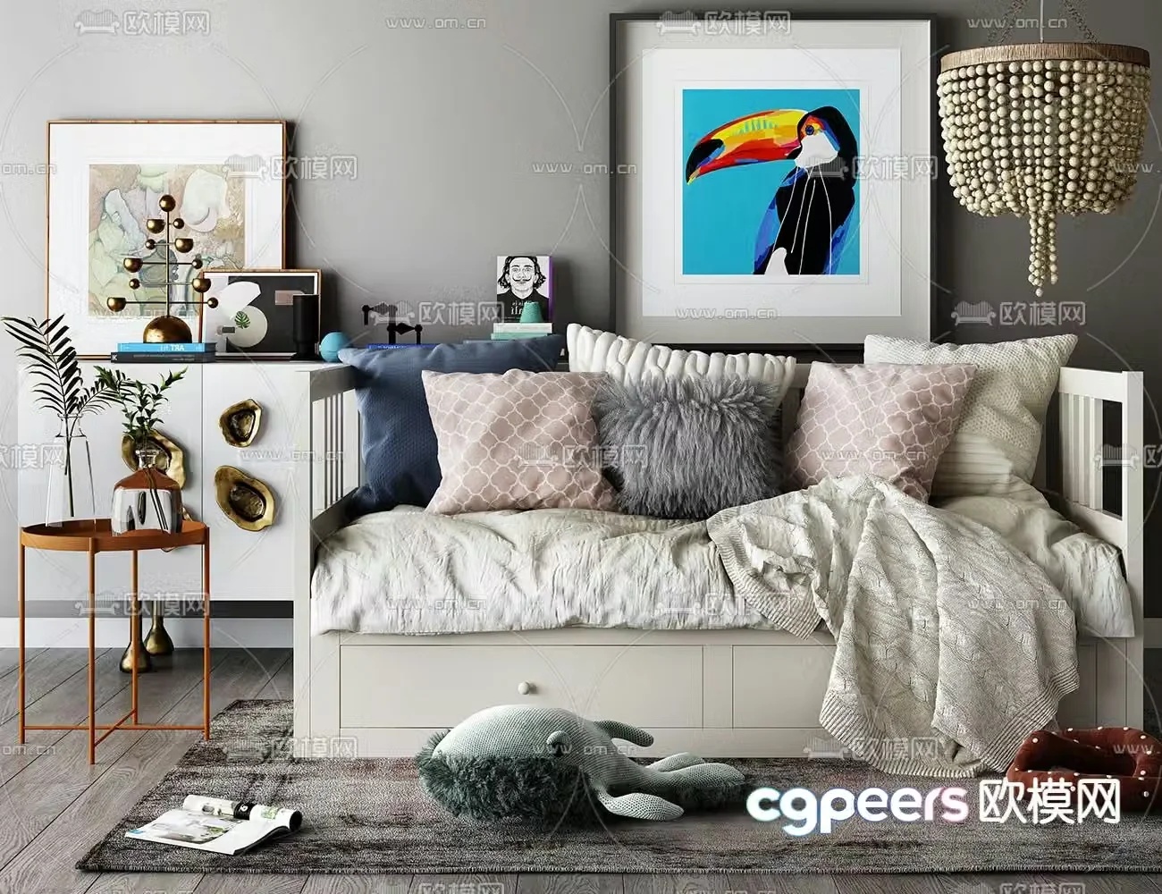 Modern sofa bed 3d model