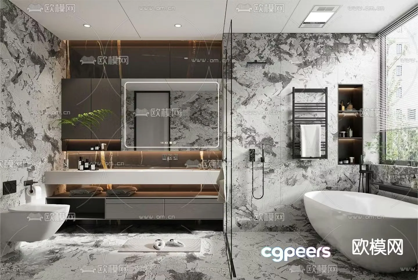 Modern bathroom bathroom toilet 3d model