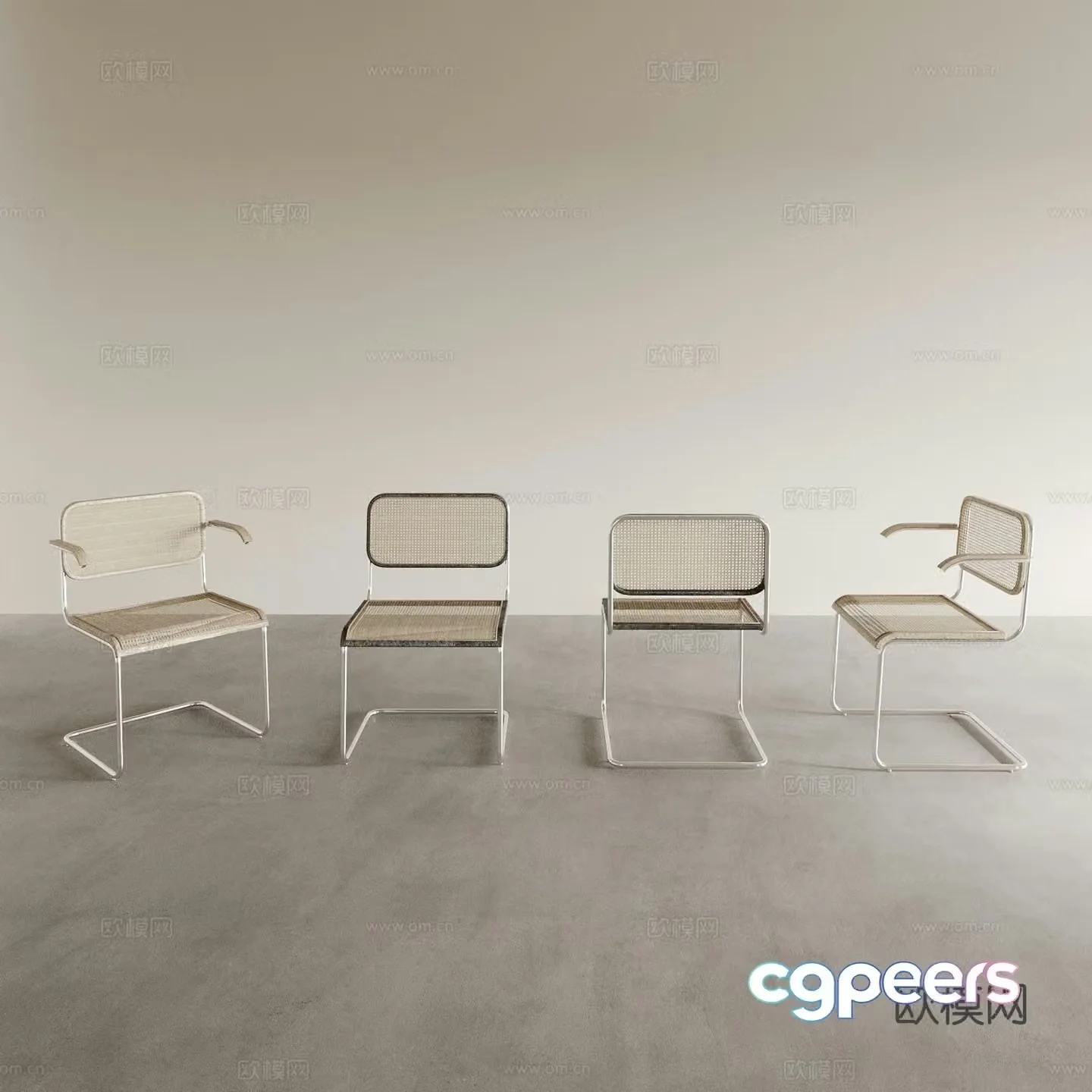 rattan chair dining chair 3d model