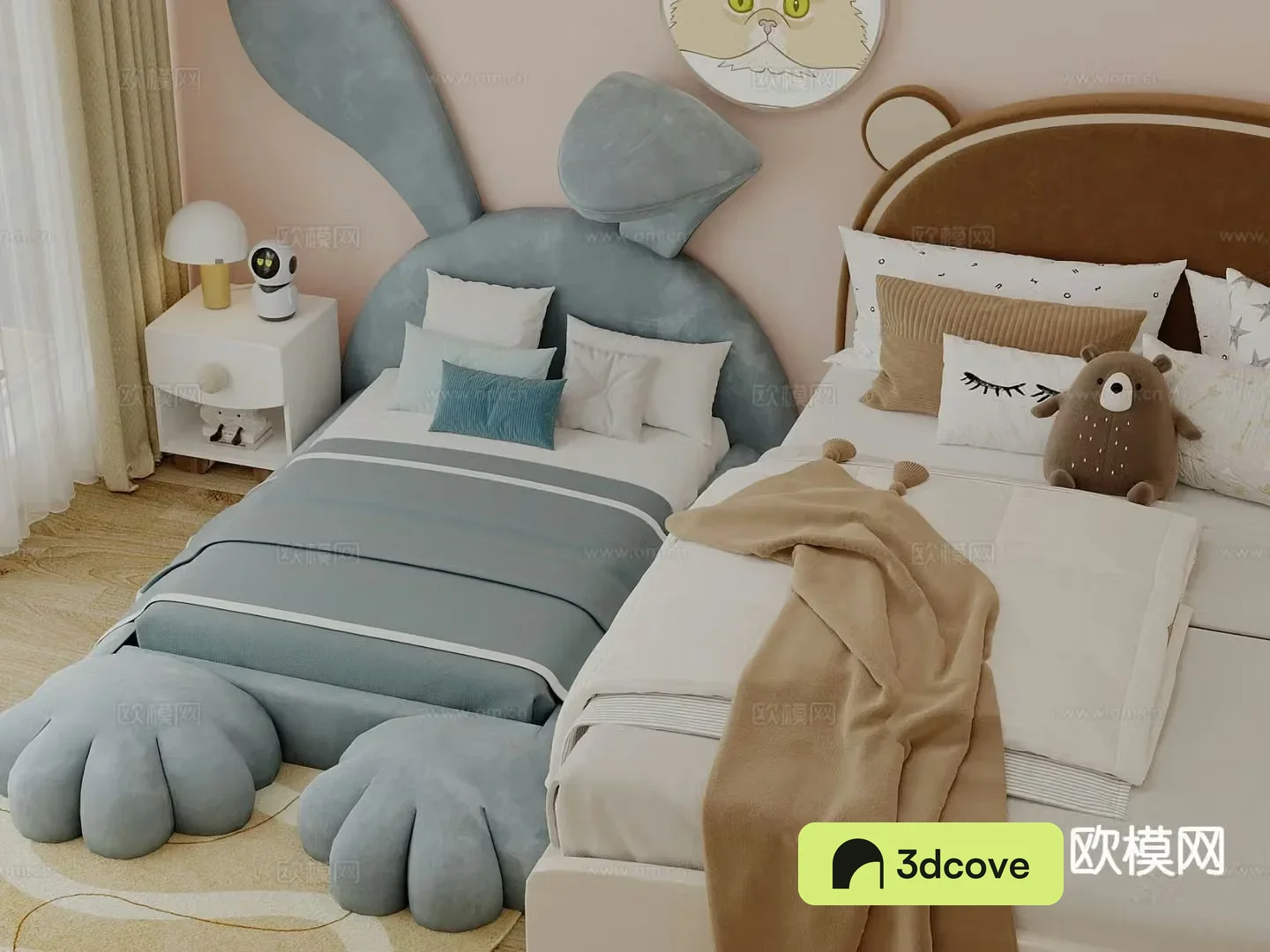 Modern children’s bed rabbit children’s bed