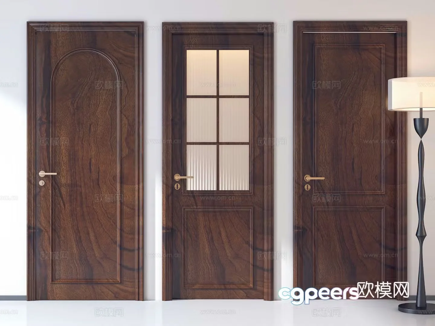 French single-open door Single-open door French glass door Glass door Kitchen and bathroom door Bathroom door 3D model
