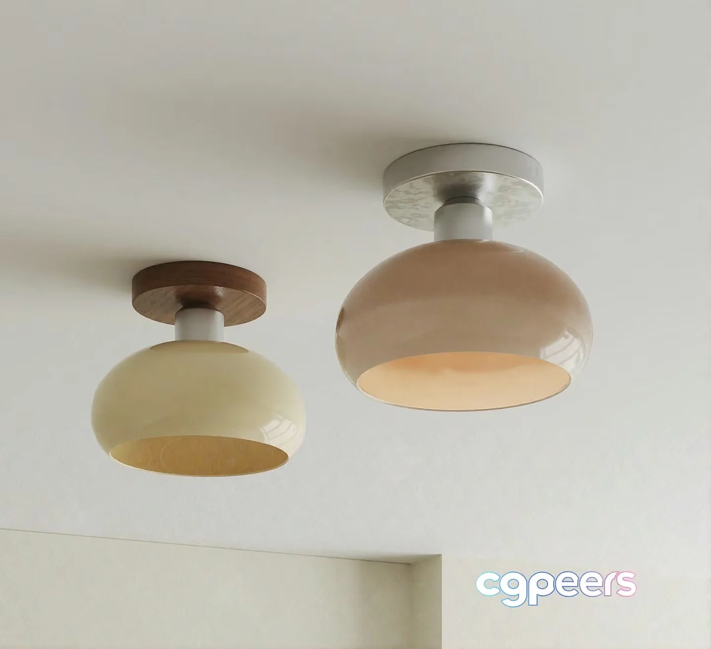 A Pair Of Ceiling Lights 3D Model – 12059 – CORONA Render