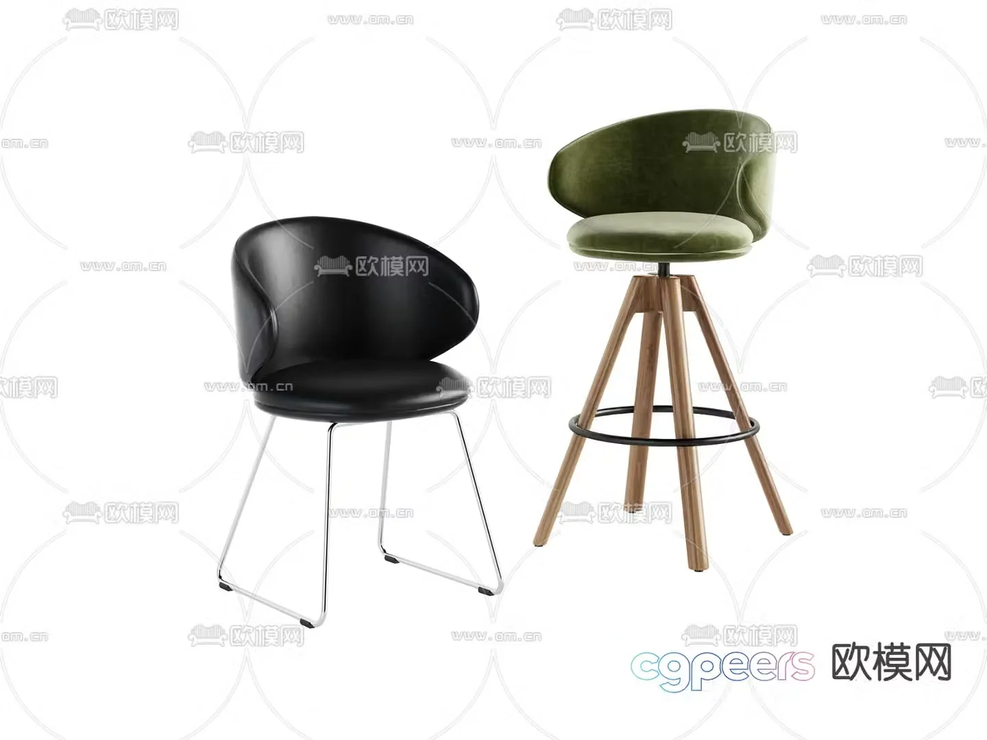 Leisure chair armchair bar chair 3d model