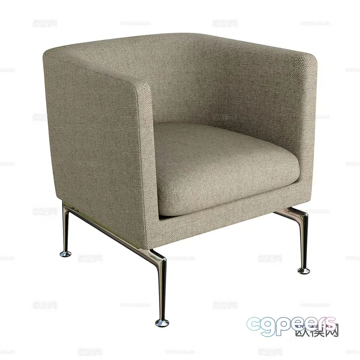 Modern Italian Vitra Suita Club Armchair 3d Model