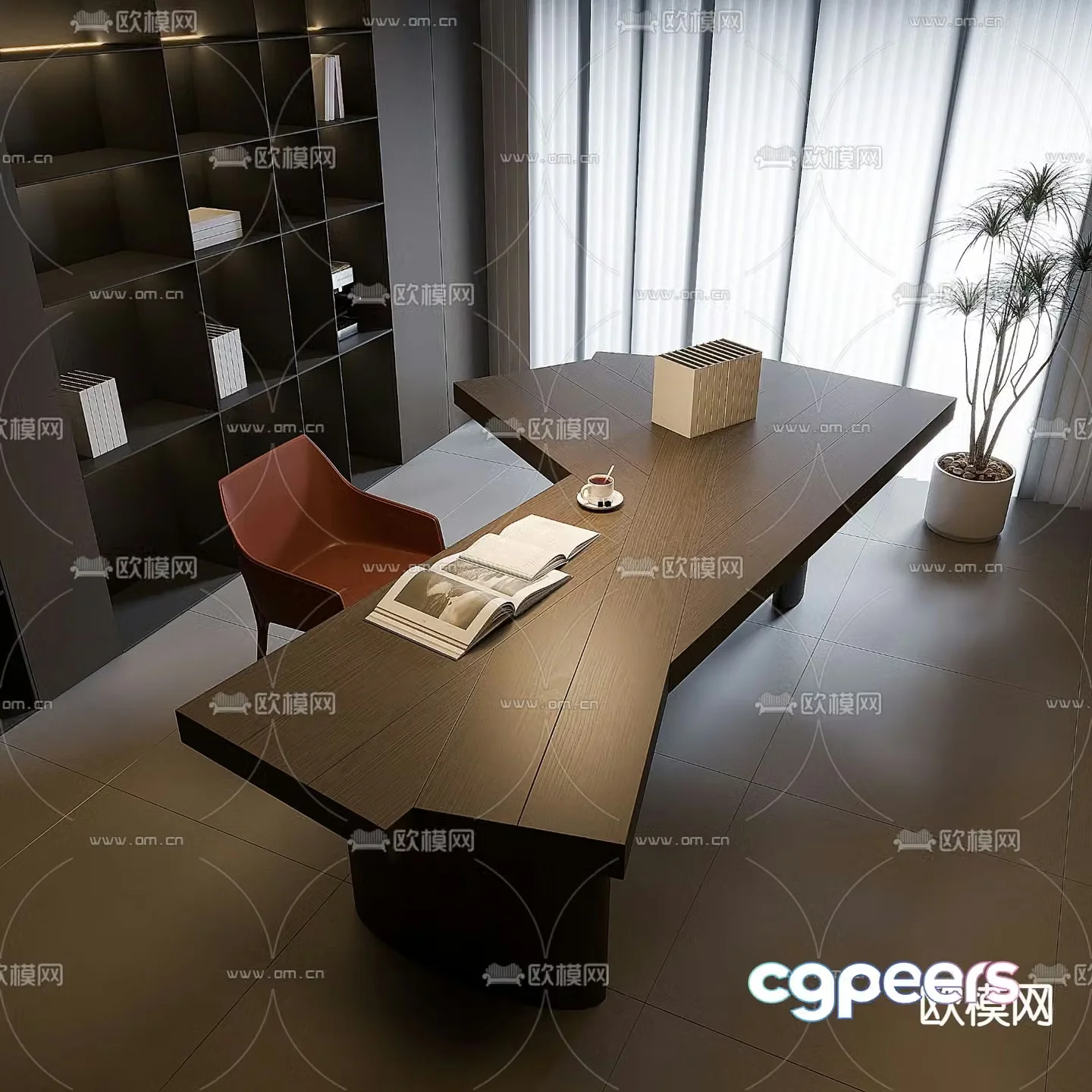 Modern desk study table writing desk 3d model
