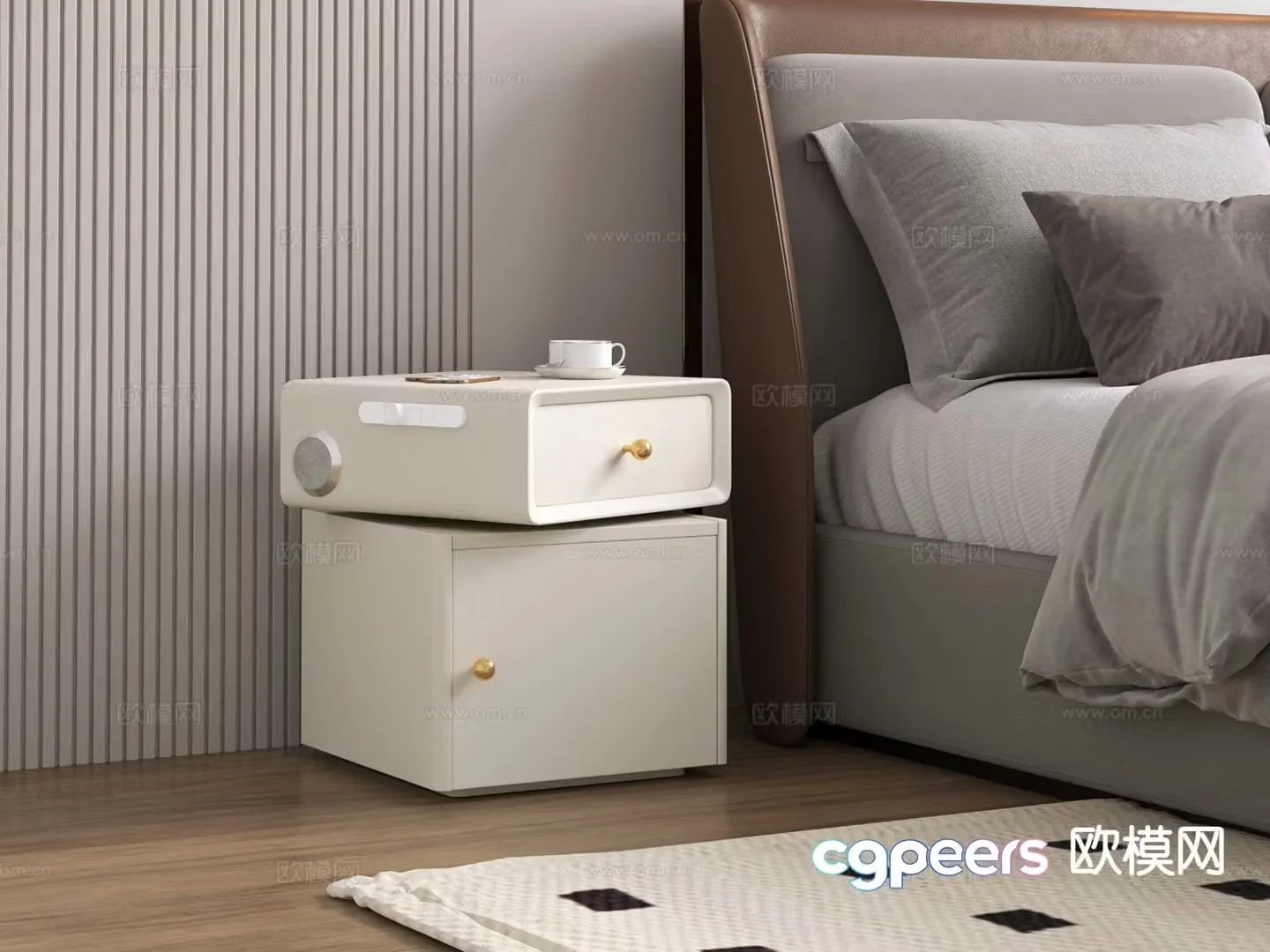 Modern bedside table 3d model