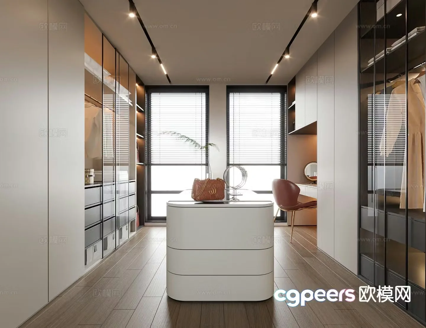 Modern island cloakroom 3d model