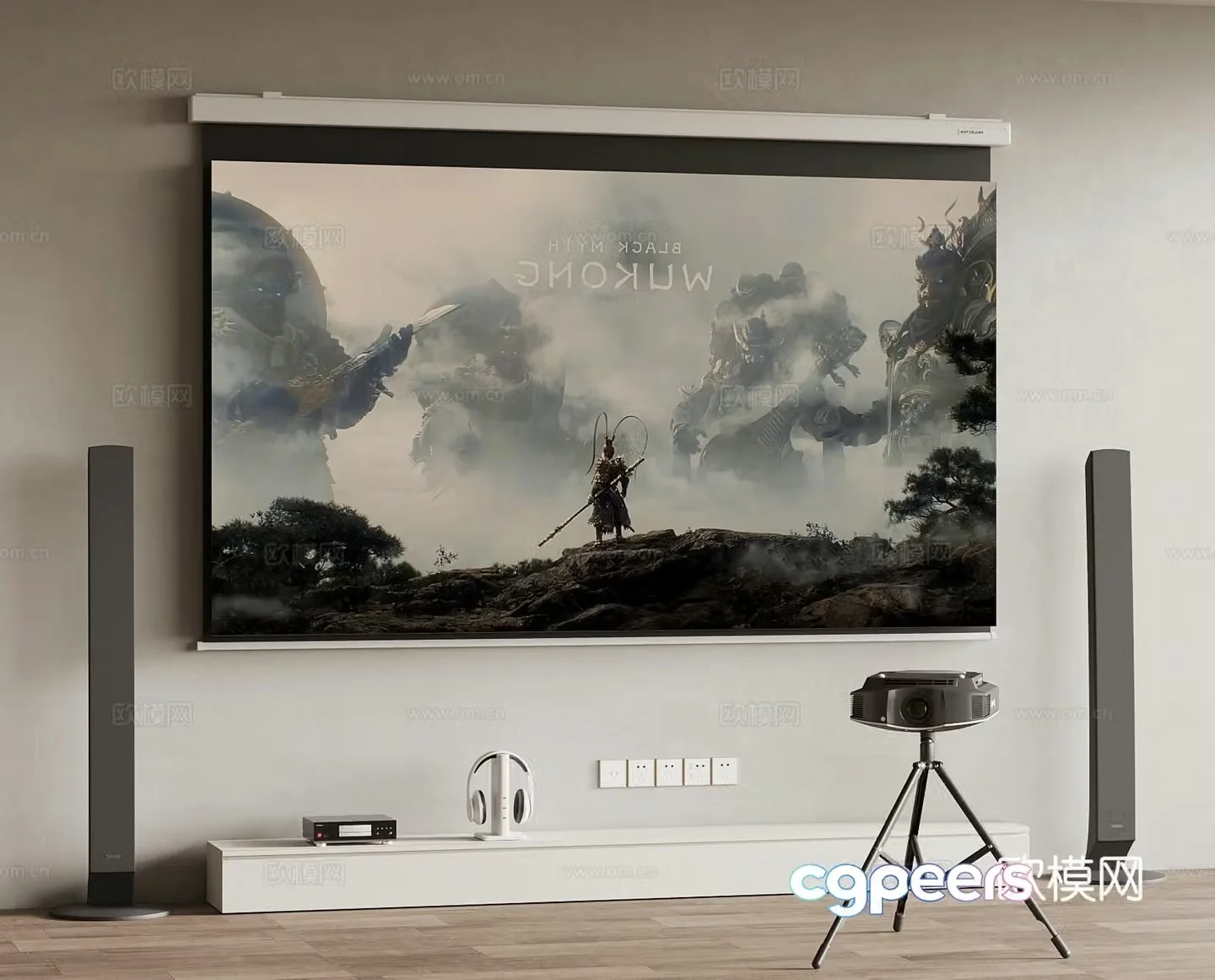 Modern audio curtain gamepad 3d model