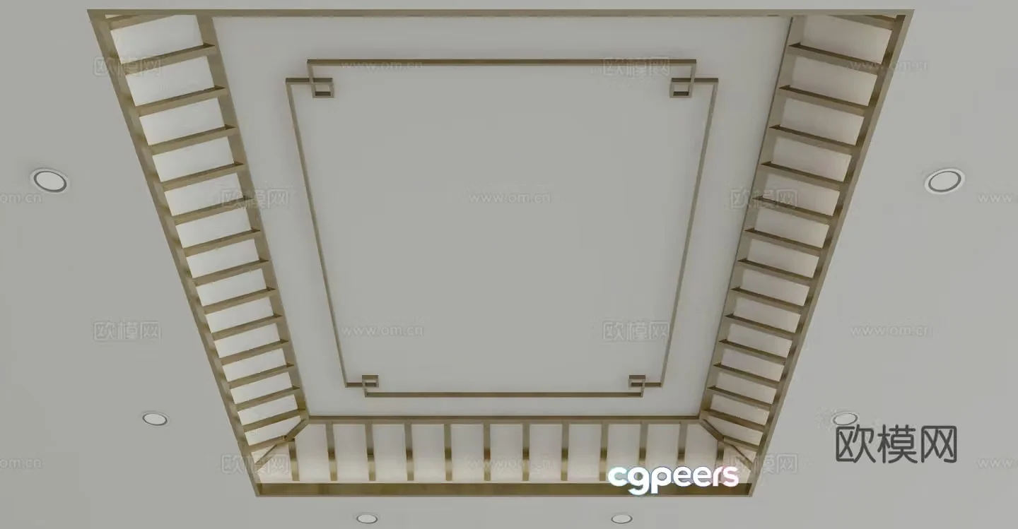 New Chinese style ceiling 3D model