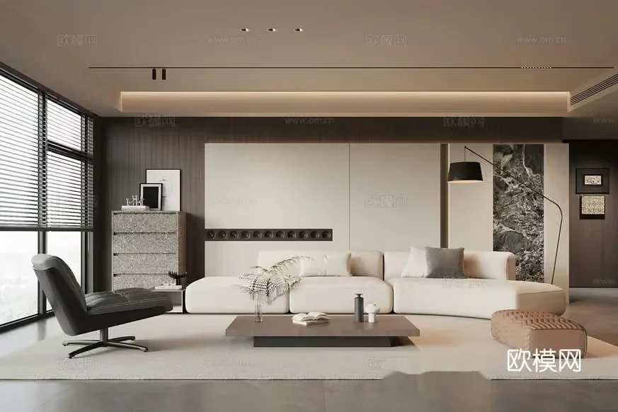 Modern Living Room 3D Model – 5687 – VRAY Render