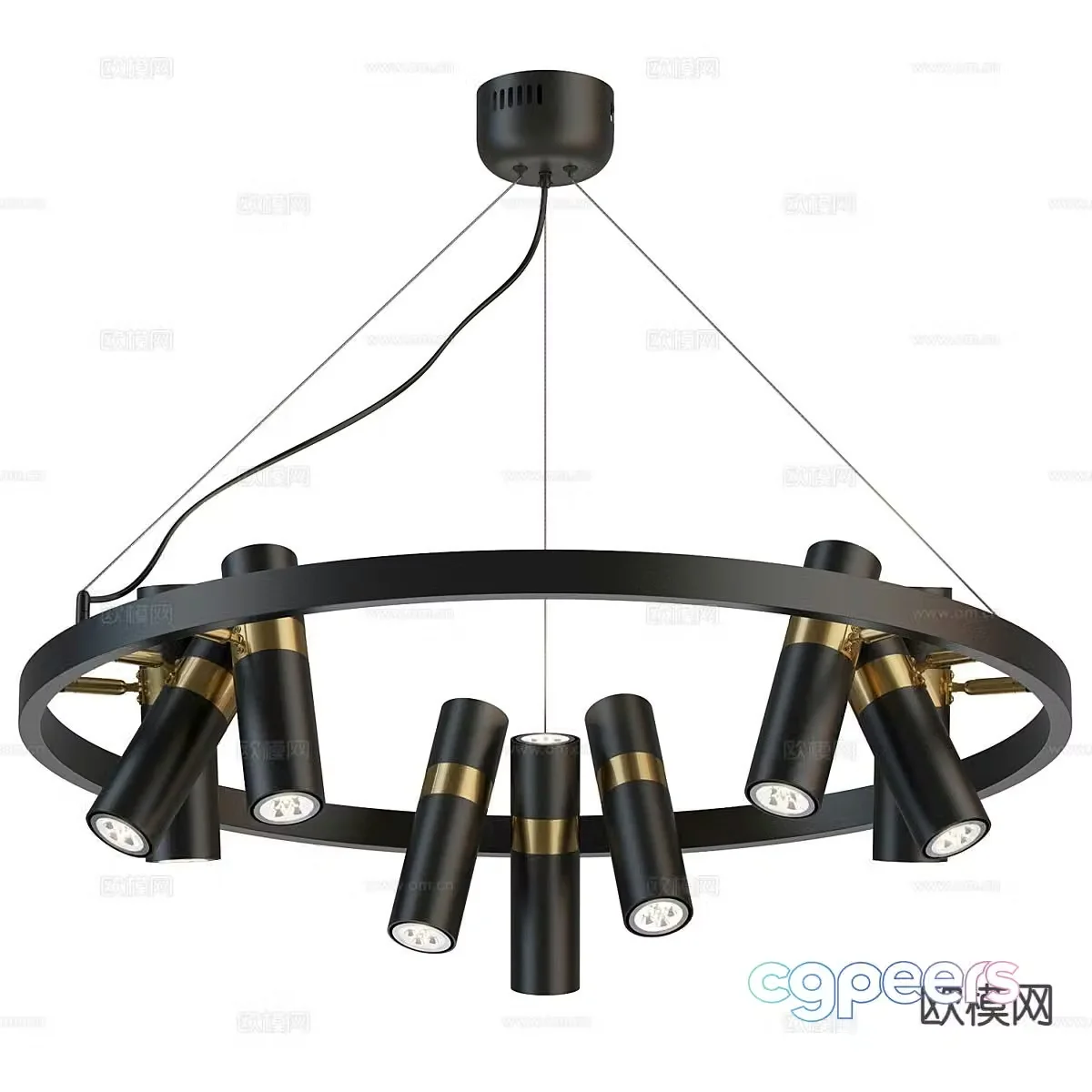 Light luxury hall chandelier 3d model